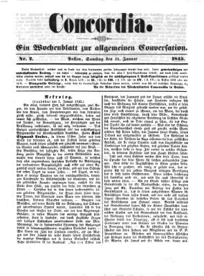 Concordia (Donau-Zeitung) Samstag 11. Januar 1845