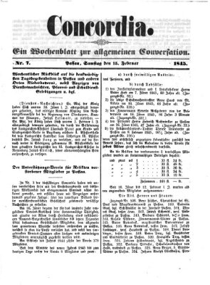 Concordia (Donau-Zeitung) Samstag 15. Februar 1845