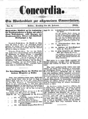 Concordia (Donau-Zeitung) Samstag 22. Februar 1845