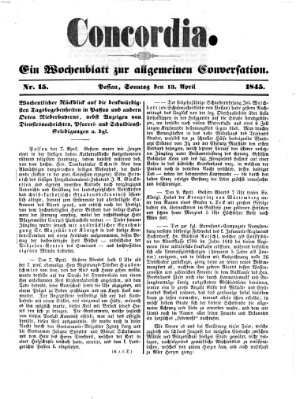 Concordia (Donau-Zeitung) Sonntag 13. April 1845