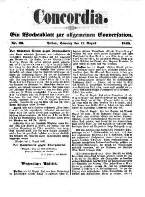 Concordia (Donau-Zeitung) Sonntag 17. August 1845