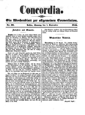 Concordia (Donau-Zeitung) Sonntag 7. September 1845