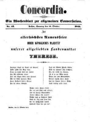 Concordia (Donau-Zeitung) Sonntag 19. Oktober 1845