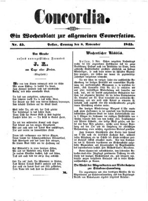 Concordia (Donau-Zeitung) Sonntag 9. November 1845