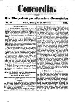 Concordia (Donau-Zeitung) Sonntag 23. November 1845