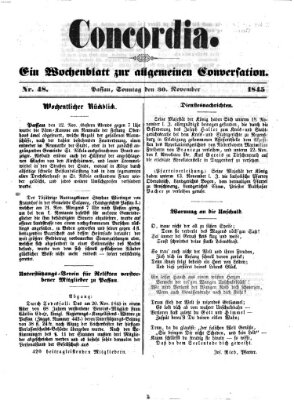 Concordia (Donau-Zeitung) Sonntag 30. November 1845