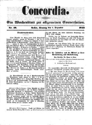 Concordia (Donau-Zeitung) Sonntag 7. Dezember 1845