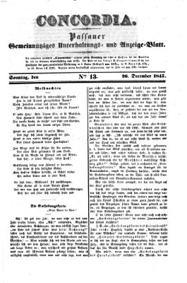 Concordia (Donau-Zeitung) Sonntag 26. Dezember 1847