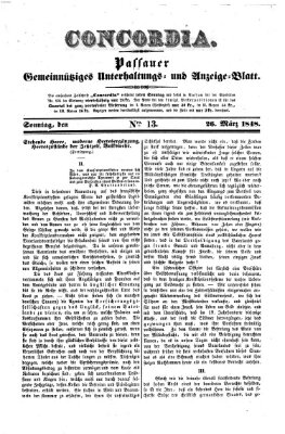 Concordia (Donau-Zeitung) Sonntag 26. März 1848