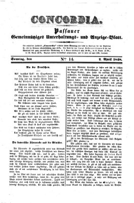 Concordia (Donau-Zeitung) Sonntag 2. April 1848