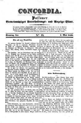 Concordia (Donau-Zeitung) Sonntag 7. Mai 1848