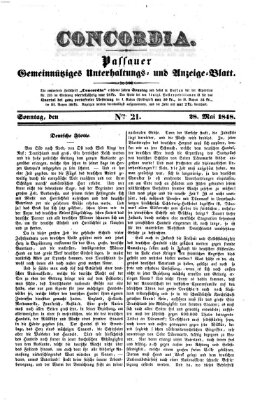 Concordia (Donau-Zeitung) Sonntag 28. Mai 1848