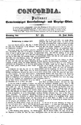 Concordia (Donau-Zeitung) Sonntag 11. Juni 1848