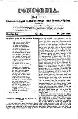 Concordia (Donau-Zeitung) Sonntag 18. Juni 1848