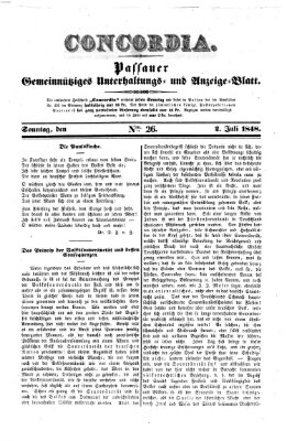 Concordia (Donau-Zeitung) Sonntag 2. Juli 1848