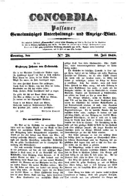 Concordia (Donau-Zeitung) Sonntag 16. Juli 1848