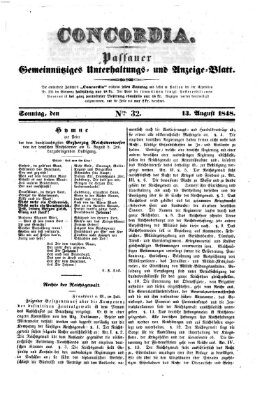 Concordia (Donau-Zeitung) Sonntag 13. August 1848