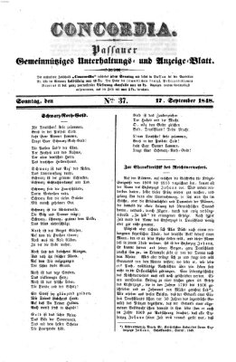 Concordia (Donau-Zeitung) Sonntag 17. September 1848