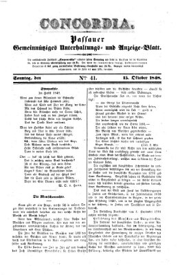 Concordia (Donau-Zeitung) Sonntag 15. Oktober 1848