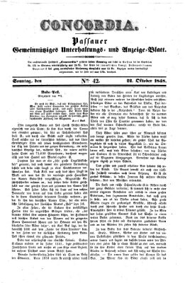 Concordia (Donau-Zeitung) Sonntag 22. Oktober 1848