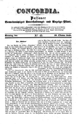 Concordia (Donau-Zeitung) Sonntag 29. Oktober 1848