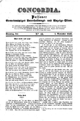 Concordia (Donau-Zeitung) Sonntag 5. November 1848