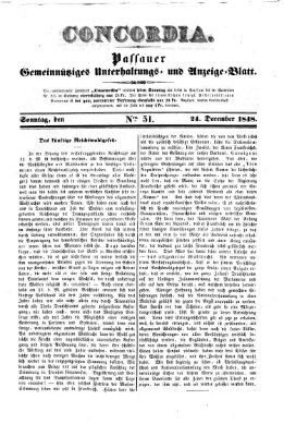 Concordia (Donau-Zeitung) Sonntag 24. Dezember 1848