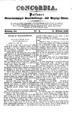 Concordia (Donau-Zeitung) Sonntag 11. Februar 1849