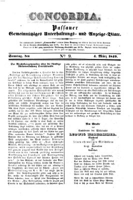 Concordia (Donau-Zeitung) Sonntag 4. März 1849