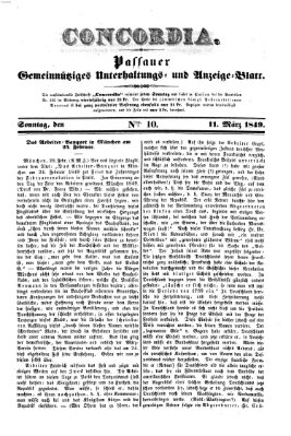 Concordia (Donau-Zeitung) Sonntag 11. März 1849