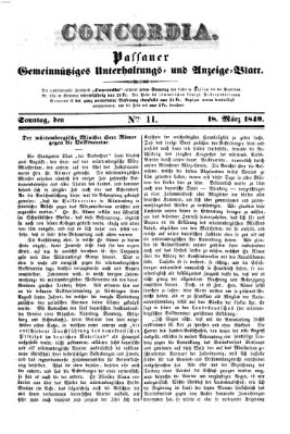 Concordia (Donau-Zeitung) Sonntag 18. März 1849