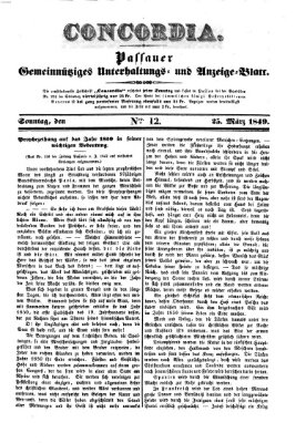 Concordia (Donau-Zeitung) Sonntag 25. März 1849