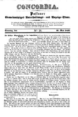 Concordia (Donau-Zeitung) Sonntag 27. Mai 1849