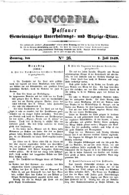 Concordia (Donau-Zeitung) Sonntag 1. Juli 1849