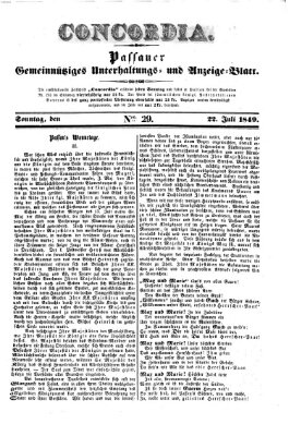 Concordia (Donau-Zeitung) Sonntag 22. Juli 1849