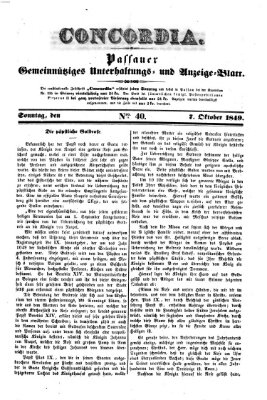 Concordia (Donau-Zeitung) Sonntag 7. Oktober 1849