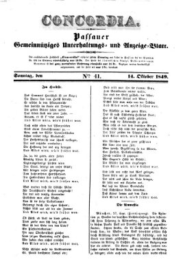 Concordia (Donau-Zeitung) Sonntag 14. Oktober 1849