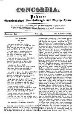 Concordia (Donau-Zeitung) Sonntag 28. Oktober 1849