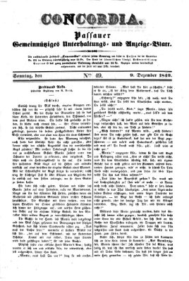 Concordia (Donau-Zeitung) Sonntag 9. Dezember 1849