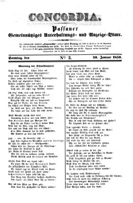 Concordia (Donau-Zeitung) Sonntag 20. Januar 1850