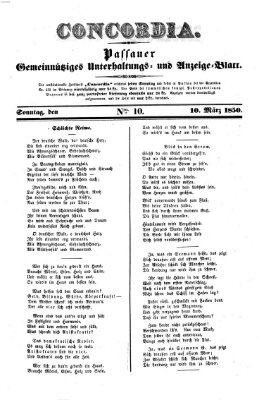 Concordia (Donau-Zeitung) Sonntag 10. März 1850