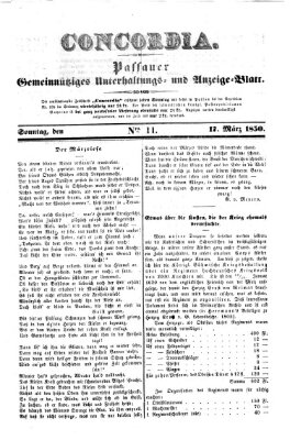 Concordia (Donau-Zeitung) Sonntag 17. März 1850