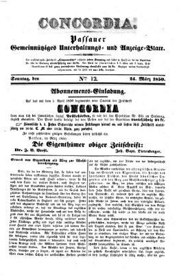 Concordia (Donau-Zeitung) Sonntag 24. März 1850