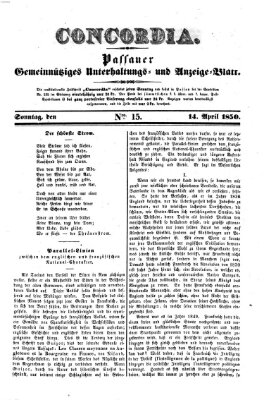 Concordia (Donau-Zeitung) Sonntag 14. April 1850