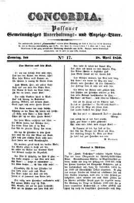 Concordia (Donau-Zeitung) Sonntag 28. April 1850