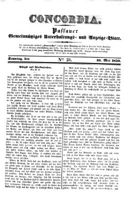 Concordia (Donau-Zeitung) Sonntag 26. Mai 1850