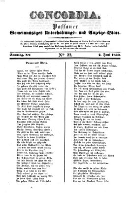 Concordia (Donau-Zeitung) Sonntag 2. Juni 1850