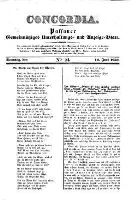 Concordia (Donau-Zeitung) Sonntag 16. Juni 1850