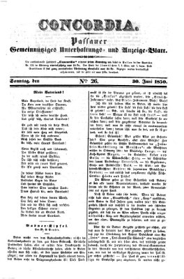 Concordia (Donau-Zeitung) Sonntag 30. Juni 1850