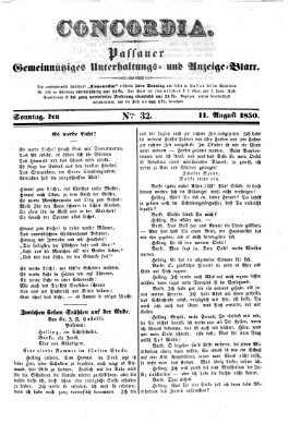 Concordia (Donau-Zeitung) Sonntag 11. August 1850